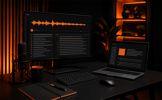 Podcast transcription and show notes production at Bhoomerang Media Hyderabad